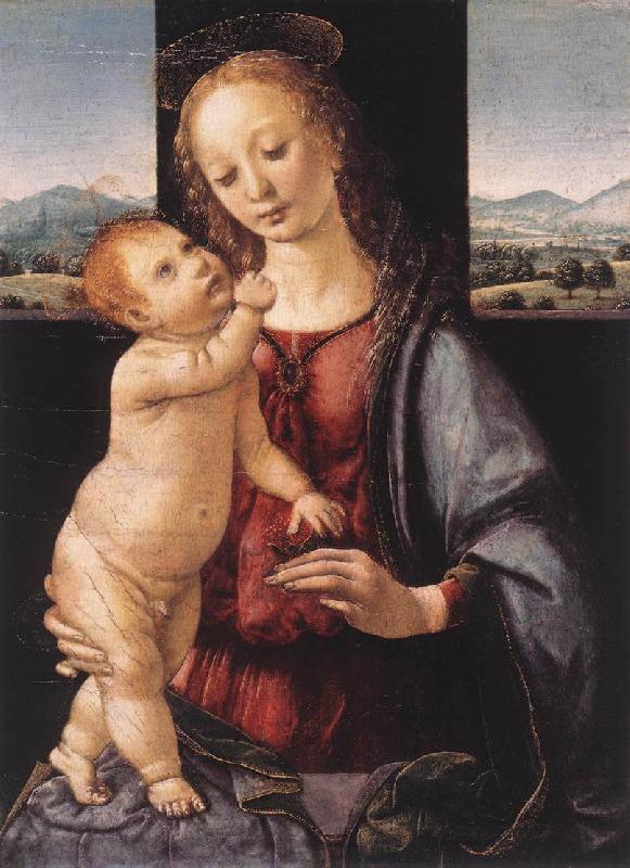 LEONARDO da Vinci Annunciation (detail) st Sweden oil painting art
